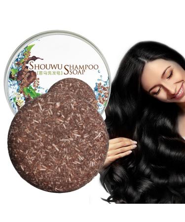 higyee Bar shampoo for gray hair Multiflorum Gray Hair Soap Bar 194oz Moisturizing Solid Hair Soap Bar restore shiny black hair men women hair loss