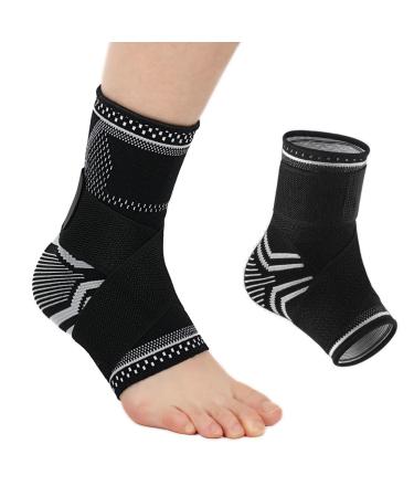 Milaiun ankle bandage 1 pair of ankle bandage with Velcro fastener for women men foot bandage ankle support for sports protecting arthritis plantar fascititis (m black) black M