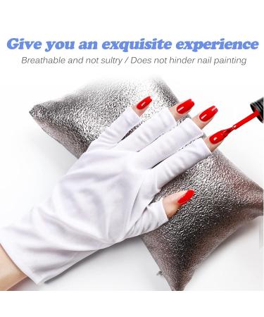 XPOOP 2 Pairs Nail Gloves Uv Protection Gel Manicures Glove UV Shield Protection Fingerless Gloves Protection Gloves for Manicures for UV Light Lamp Manicure Dryer - Buy Online on GoSupps.com