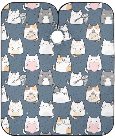 Waterproof Cartoon Cat Barber Cape - Funny Cheetah Haircut Bib for Men & Women | Unisex Hair Cutting Cape - Buy Online on GoSupps.com