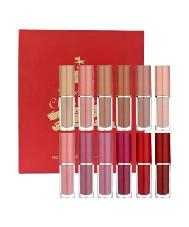 Generisch Waterproof 12-Color Lip Makeup - Moisturizing Gloss - For Women and Girls - For Dates Stage Vacation Business Trips Travel Shopping Meetings