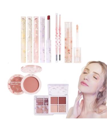 EXBERT 8 in 1 Makeup Kit Blusher Palette Blusher Blusher Easy Travel Shimmer Eyeshadow Girls Beauty Products for Dating Travel Home Exbert