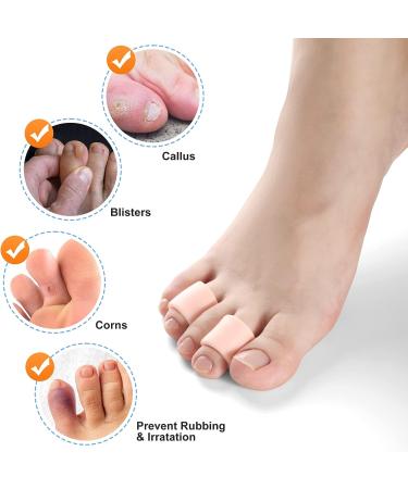 Pinky Toe Protectors 12pcs - Silicone Gel Cushion Sleeves for Toe Pain Relief - Ajoysoul Peach Toe Covers for Corns, Blisters, Calluses - Buy Online on GoSupps.com