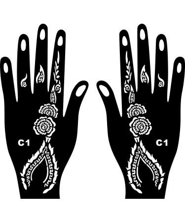 Kotbs 18 Sheets Temporary Tattoo Stencils - Indian Arabian Henna, Glitter, Airbrush Tattoo Stickers for Women, Men, Kids - Hand Body Art - Buy Online on GoSupps.com