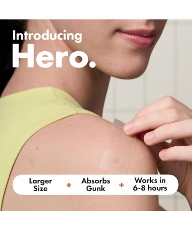 Hero Cosmetics Mighty Patch XL - 10 Large Hydrocolloid Surface Spot Patches | Day & Night Acne Treatment Stickers for Face & Body - Buy Online on GoSupps.com