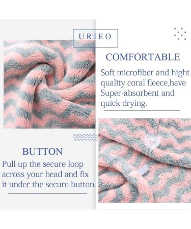 Urieo Microfiber Hair Towel Super Soft Quick-Drying Turban for Women & Girls | Absorbent Head Wrap with Buttons - Buy Online on GoSupps.com