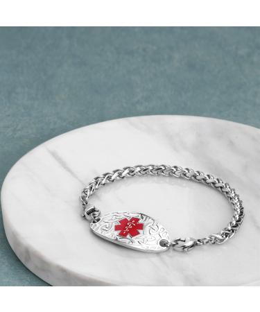 Customized Medical Alert ID Celtic Knot Bracelet for Women | Free Engraving | Personalized Emergency ID Jewelry | MunsteryAid - Buy Online on GoSupps.com
