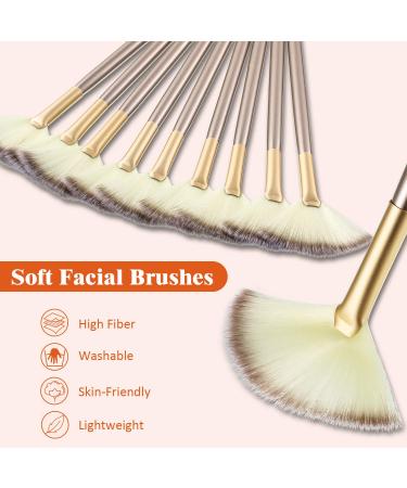 9-Piece Soft Facial Brushes Set for Mask Application - Champagne Color - Buy Online on GoSupps.com