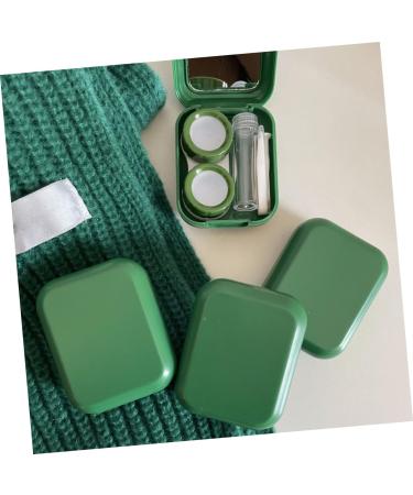 Buy SOLUSTRE Contact Lens Case & Makeup Mirror Set - Frosted Plastic Portable & Stylish for Travel - Buy Online on GoSupps.com