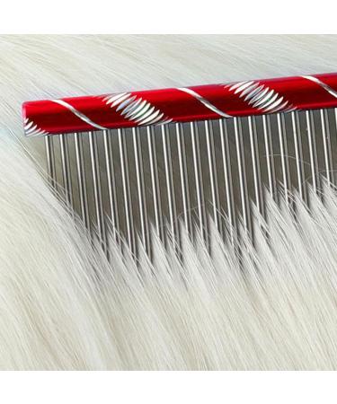 Dog Comb By Fearless Alpaca (Red) - Grooms Cats As Well - For Medium to Thick Coats - 8 Inch Length - Rounded Spine - Grooming Tool for Mats and Shedding - Buy Online on GoSupps.com