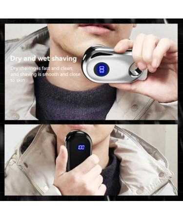 Rechargeable Travel Beard Trimmer Portable Pocket Beard Trimmer with 3W Display Carved Design USB Cable Rechargeable for Home (Silver) - Buy Online on GoSupps.com