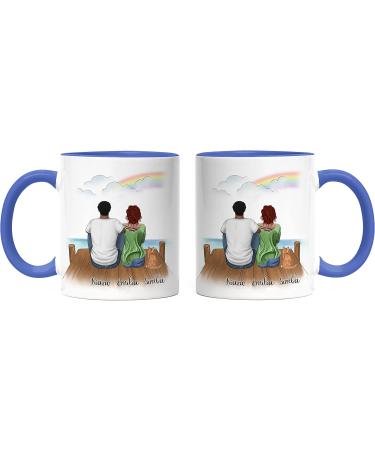 Personalized Blue Couple Cat Cups - Perfect Gift for Cat Lovers & Cat Owners | Kiddle Design - Buy Online on GoSupps.com