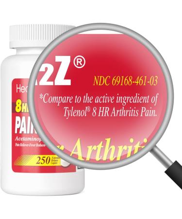 HealthA2Z Pain Relief - Extended Release Acetaminophen 650mg | 250 Caplets | 8-Hour Arthritis Pain Relief | Non-Aspirin Pain Reliever & Fever Reducer - Buy Online on GoSupps.com
