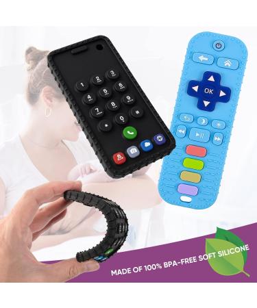 Teething Toys for Babies 2 Pack Baby Teething Toys Baby Toys 3-6 Months 6-12 Months Mobile Phone & Remote Control Teether for Baby Toddler Infant Baby Boy Girl Teether Chew Toys - Buy Online on GoSupps.com