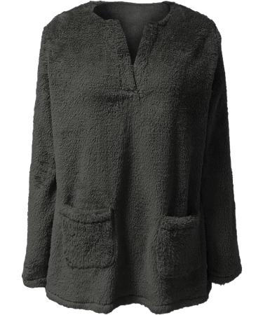 AMhomely Women's Plus Size Double Fleece Hooded Jumper - Dark Grey XXL - Buy Online on GoSupps.com