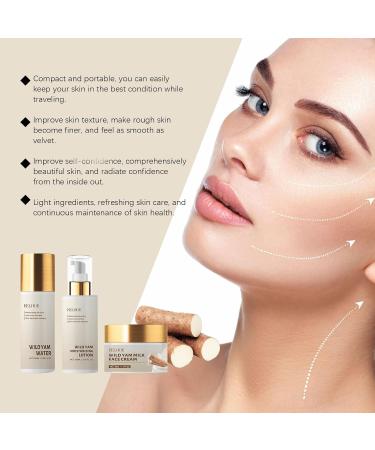 3 in 1 Organic Wild Yam Cream Skin Care Set - Anti Aging Toner & Moisturizing Lotion for Women | Reduce Fine Lines & Nourish Skin - Buy Online on GoSupps.com