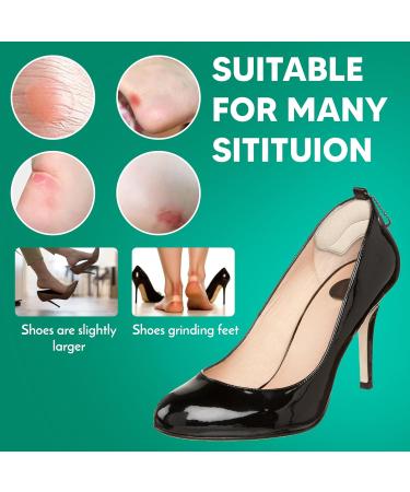 Premium Heel Grip Cushion Pads - Prevent Blisters & Secure Loose Shoes | 4 Pairs Self-Adhesive in Black/Beige - Buy Online on GoSupps.com