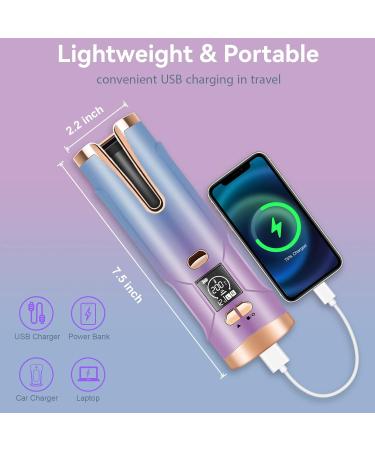 Automatic Cordless Curling Iron | 5200mAh Hair Curler with Adjustable Temperatures & Timers - Multicolored - Buy Online on GoSupps.com