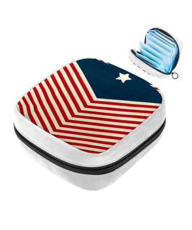 GIAPB Sanitary Napkin Storage Bag Period Bag Tampon Bag Makeup Bag Pad Pouch Independence Day Color3174