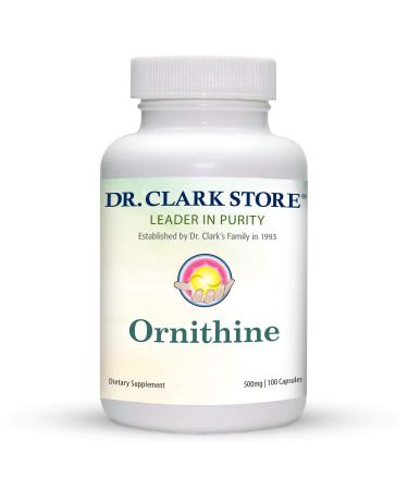 Dr Clark Ornithine Dietary Supplement - Gluten Free  Natural Sleep Aid  Promotes Protein Metabolism  Cleansing and Detoxification  500mg  100 Capsules
