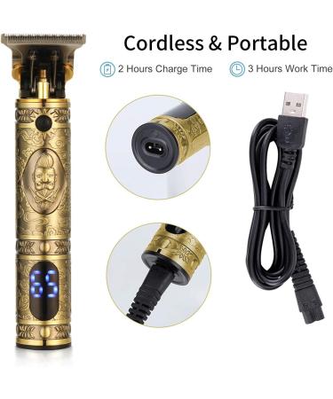 SFREEN Men's T-Blade Hair Clippers Kit - Rechargeable Cordless Hair Trimmer with 3 Combs and Protective Cover - Gold - Buy Online on GoSupps.com