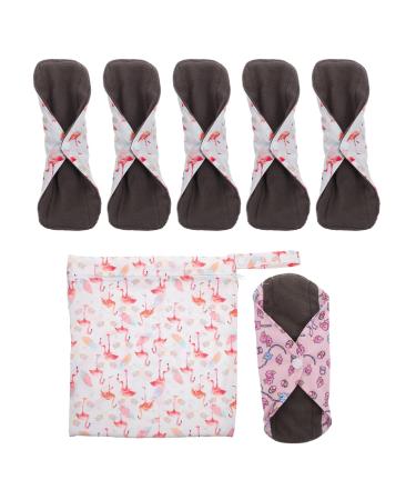 HEALLILY 7pcs Fiber Menstrual Pads Reusable Menstrual Pads Reusable Sanitary Napkins for Women Girls