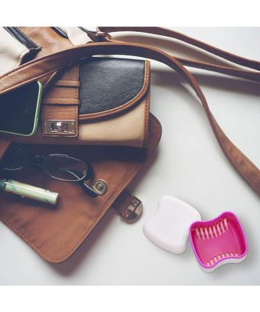 Denture Bath Case with Denture Cleaner Brush Denture Toothbrush Denture Cup Denture Box Bath Denture Container with Basket Denture Holder Denture Brush Retainer for Travel Retainer Cleaning (Red) - Buy Online on GoSupps.com
