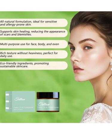 Grass Fed Beef Tallow With Frankincense Oil & Castor Oil 2.03 Fl Oz Organic Beef Tallow For Skin Moisturizer Natural Tallow And Manuka Honey Balm For Face Body - Buy Online on GoSupps.com