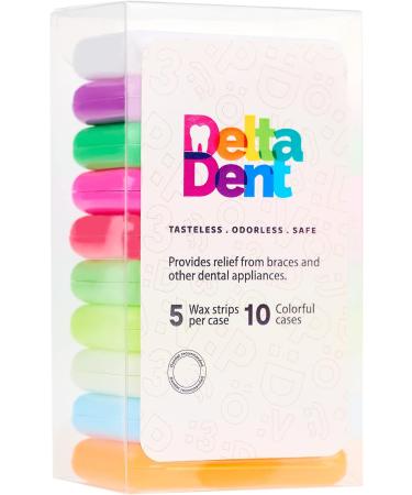 Orthodontic Wax Strips - 50 High-Quality Tasteless Wax Pieces in Colored Case - DeltaDent International Shipping - Buy Online on GoSupps.com