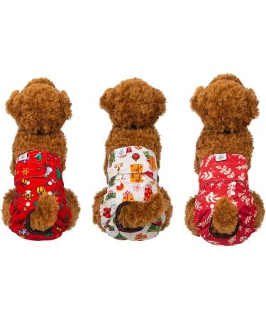 Cutebone Christmas Washable Dog Diapers | Reusable High-Suction Premium Diapers for Bitches (3 Pack) - Christmas XL (66-86.5cm) - Buy Online on GoSupps.com