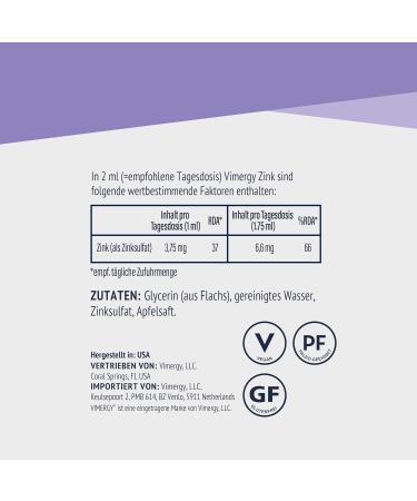 Vimergy Kids Zinc Liquid Supplement - Fast-Absorbing Zinc Drops for Children - Vegan Gluten-Free No Sugar No Color or Flavors - 55 ml - Buy Online on GoSupps.com