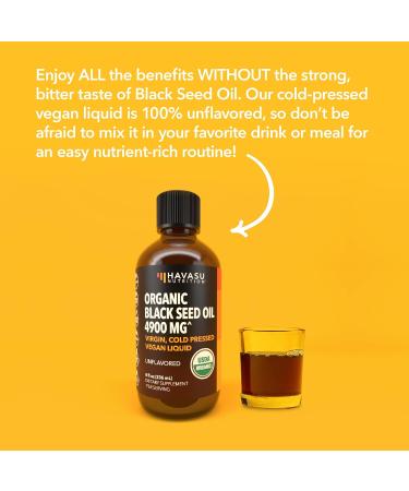 Organic Black Seed Oil Cold Pressed Liquid - Black Cumin Supplement for Immune System Function Digestive Support Hair Nourishment & Overall Health - 8 Fl Oz - Unflavored Non-GMO Vegan Organic Liquid - Buy Online on GoSupps.com