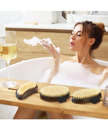 5 Pcs Dry Brushing Body Brush Set - Exfoliating Massager with Soft and Stiff Bristles for Cellulite, Feet, and Back - Long Handle Face Scrubber for Shower Bath - Buy Online on GoSupps.com