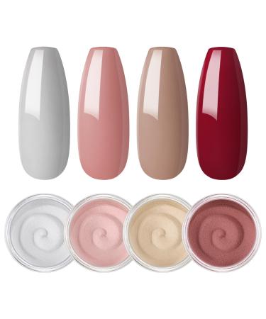 2G Dipping Powder Kit Nail Starter Nail 4PCS Dipping Powder System French Powder No Needed Nail Lamp Fast Dry Nail Art Manicure DIY Salon Gift Set for Women Girls DIY Nail Beginner Home Salon Gift color13