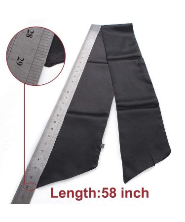 XTREND 2Pcs Women's Satin Edge Scarves for Wigs - 58 Inch Non Slip Hair Wrap & Grip Band for Yoga, Makeup & Sport - Silk Edge Laying Scarf in Black - Buy Online on GoSupps.com