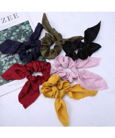 Lurrose 6pcs Bunny Ears Hair Ties - Stylish Elastic Solid Color Hair Bands for Women | International Shipping Available - Buy Online on GoSupps.com