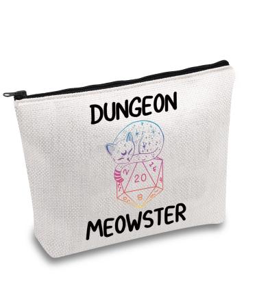 JXGZSO Dungeon Meowster Cosmetic Bag Dungeons and Cat Lover Gift Funny DND Gamer Gift Dungeon moewster