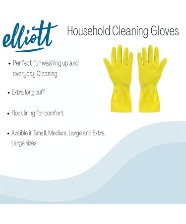 Elliott Latex Cleaning Gloves with Extra Long Cuff - Small Size, Soft Lining, Long Lasting Quality - Buy Online on GoSupps.com