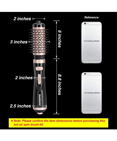 Beautimeter 3-in-1 Hair Dryer Brush Kit for Styling and Frizz Control | Negative Ionic Volumizer with Auto-Rotating Curling Brush | Black & Gold - Buy Online on GoSupps.com