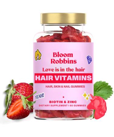 60 Hair Gummies for Faster Hair Growth Vitamins for Women & 5000 MCG Non-GMO Vegan Biotin Hair Skin and Nails Gummies - Hair Growth & Hair Skin and Nails Vitamins 60 Count (Pack of 1)