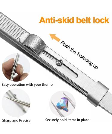 MIUPOO Adjustable Slide Lock Nail Art Tweezers Nail Rhinestone Stickers Jewel Gem Craft Tweezers Precision Slide Locking Antistatic Tweezers Set 2 Pieces 2 Slide Lock Tweezers - Buy Online on GoSupps.com