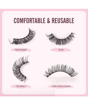 G880-G889 Reusable Russian Strip Fake Lashes D Curl(8 Pairs) Fluffy Wispy Natural False Eyelashes - 3D Effect Naturally Thick Eyelashes G886 - Buy Online on GoSupps.com