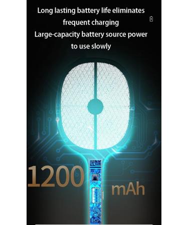2-in-1 Electric Mosquito Swat 3000V High Voltage LED Handheld Mosquito Swat with 3-Layer Safety Net USB Rechargeable Portable Fly Swat with Charging Base - Buy Online on GoSupps.com