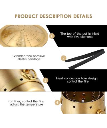 Faruta Moxa Cone Burner - Copper Moxa Stick Holder with Handle for Moxibustion Therapy - Healing Box & Tools for Back Leg Belly Waist - Buy Online on GoSupps.com
