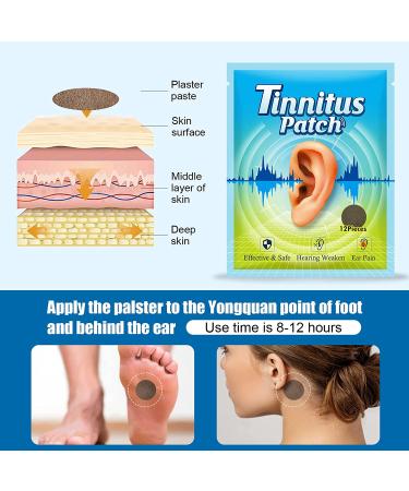 Tinnitus Relief Ear Patch - 12 PCS Natural Herbal Formula for Ringing Ears, Earaches, Improved Hearing, and Peaceful Sleep - Buy Online on GoSupps.com