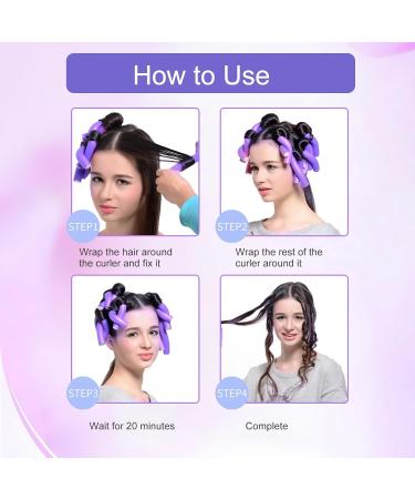 10Pcs Flexible Hair Curlers Twist Foam Hair Rollers Flexi Rods No Heat Curling Rods Heatless Curls Rods Hair Curlers Rollers Hair Fluffy Curler for Girls Women Short Medium Long Hair (Purple) - Buy Online on GoSupps.com