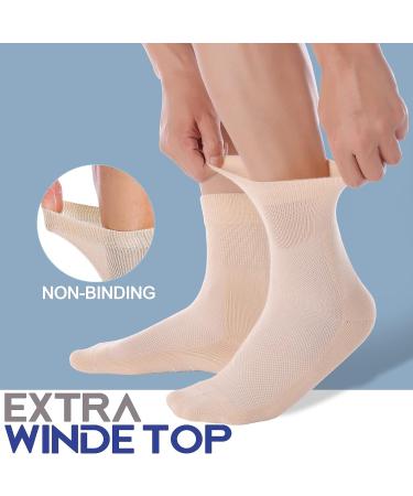 ZIHUA Diabetic Socks 6 Pairs - Non-Binding Bamboo Hospital Crew Socks Brown 10-13 - Buy Online on GoSupps.com