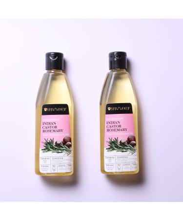 Soulflower Castor Rosemary Hair Scalp Oil Pack - Hydrate & Nourish | 100% Pure Natural Organic - No Mineral Oil | 2 Bottles x 13.4 fl.oz - Buy Online on GoSupps.com