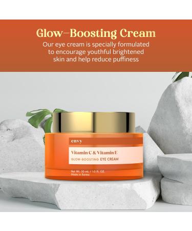 Envy Vitamin C & E Under Eye Cream | Brightening & Anti-Aging for Dark Circles & Puffiness | Korean Cruelty-Free Skin Care - 1.01 OZ - Buy Online on GoSupps.com