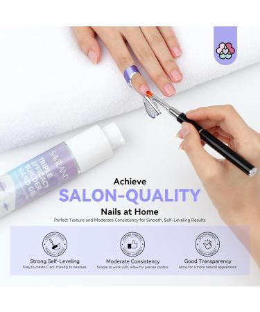 SAVILAND Clear Builder Nail Gel - 50g Thickening Strengthener with Vitamin E & B5 for Nail Repair | Hard Gel for Thin & Damaged Nails | Innovative Pressing Bottle - Buy Online on GoSupps.com